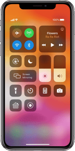 ios13-iphone-xs-control-center-screen-record-animation ios13-iphone-xs-control-center-screen-record-animation